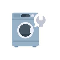 Washing machine showing need for repair with wrench icon vector