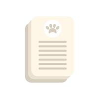 Stack of papers with paw print icon representing veterinary or pet related documents vector