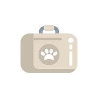 Pet carrier container for traveling with animals showing paw print logo vector