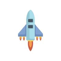 Modern spaceship blasting off from earth on a mission vector