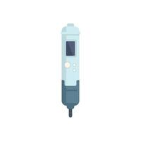 Electronic device measuring water quality with buttons and display showing results vector