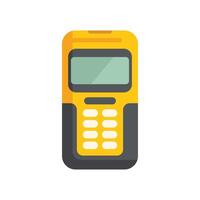 Yellow pos terminal processing payment in store vector