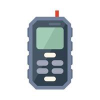 Rugged mobile phone with antenna showing wireless signal vector