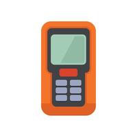 Orange inventory scanner with blank screen showing modern design vector