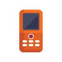 Orange mobile phone with buttons showing blank screen vector