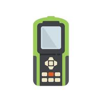 Green gps navigator showing a map with buttons for control vector