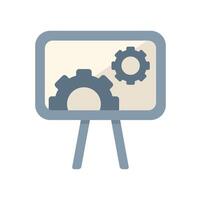 Whiteboard showing gears representing project management strategy vector