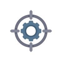Target marketing focusing on automation with gear icon vector