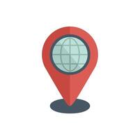 Red gps pin pointing global location on map vector
