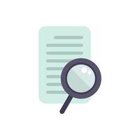 Magnifying glass exploring document for proofreading and editing vector