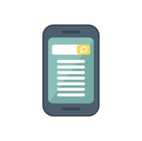 Smartphone displaying search engine results page with blank search bar vector