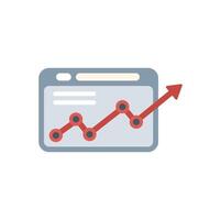 Website traffic growing up shown on graph chart vector