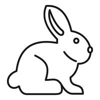 Cute bunny rabbit sitting side view minimal line art icon vector