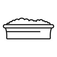Rectangular basin with foam for washing clothes icon outline vector