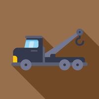 Tow truck waiting for calling on brown background with long shadow vector