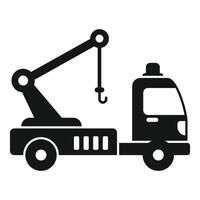 Tow truck with crane lifting system using hydraulics vector