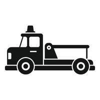 Tow truck using hydraulic crane in simple style vector