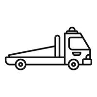 Tow truck offering roadside assistance with empty loading platform vector