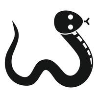 Black mamba snake slithering icon simple style vector