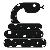 Spotted snake curled up icon simple style vector