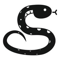 Spotted snake slithering with tongue out simple icon vector