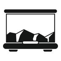 Empty glass terrarium for reptile keeping icon simple style vector