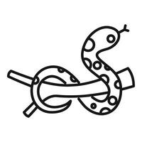 Spotted snake crawling on a branch line art drawing vector