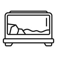Empty modern terrarium with water and rocks for reptile vector