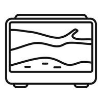 Gps navigation device showing topographic map for hiking and outdoor activities vector