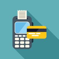 Credit card being swiped on pos terminal for payment vector