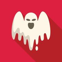 Spooky white ghost is melting on red background vector