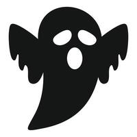 Black ghost silhouette screaming and floating with open mouth vector