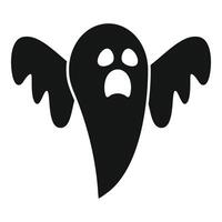 Black ghost flying and screaming with open mouth vector