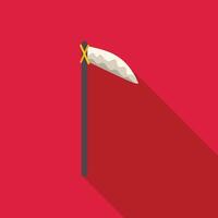 Scary grim reaper scythe casting long shadow on red background vector