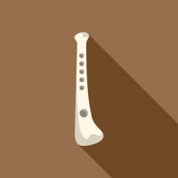 Bone flute creating music with long shadow design vector