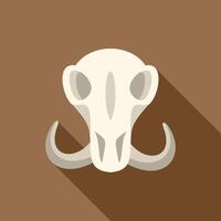 Warthog skull with big teeth and long shadow on brown background vector