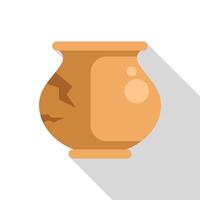 Old broken clay pot with cracks showing age and damage vector