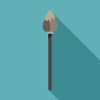 Stone age spear primitive weapon pointing upwards with long shadow vector