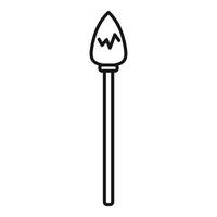 Hunter spear pointing upward with long stick line icon vector