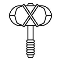 Double headed hammer with wooden handle and cross design wrapping vector