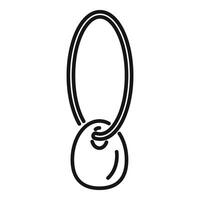 Oval pendant hanging on a string icon vector outline