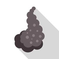 Dark smoke cloud forming after explosion with falling soot particles vector