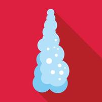 Blue christmas tree with snow and bubbles on red background vector