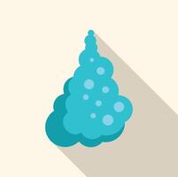 Round bush with bubbles growing in triangular shape with long shadow vector