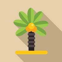 Tropical palm tree growing on island with coconuts vector