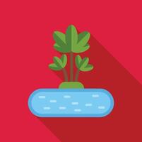 Three palm trees growing on a tiny tropical island vector