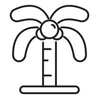 Minimalistic icon of a palm tree growing on a tiny island vector