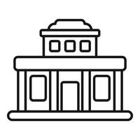 Line style icon representing a public building with columns vector