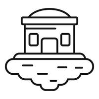 Cloud data storage center icon showing server and database vector