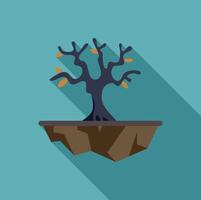 Lonely tree growing on the edge of a cliff vector